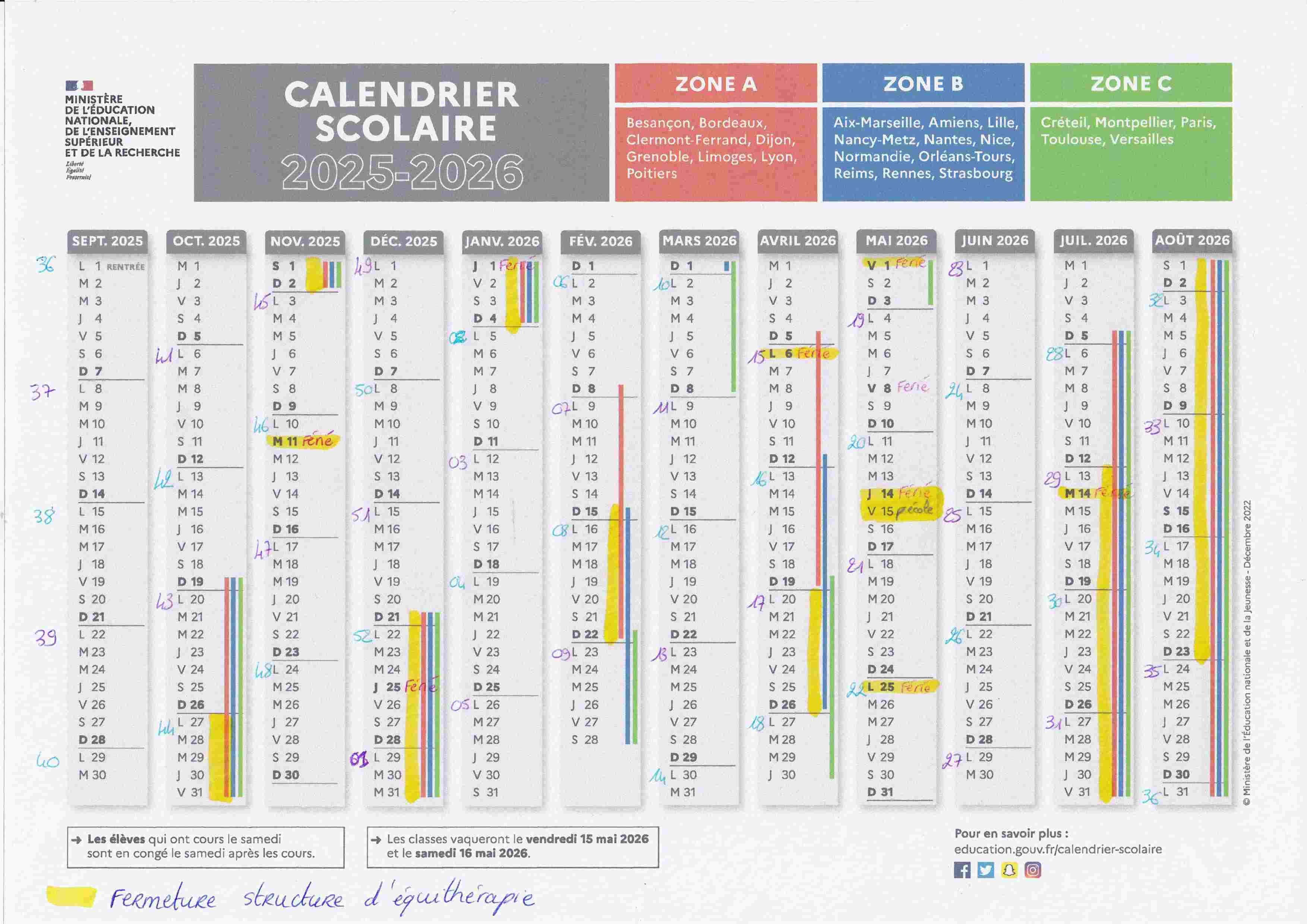 Tiphiane Delarue équithérapie calendrier